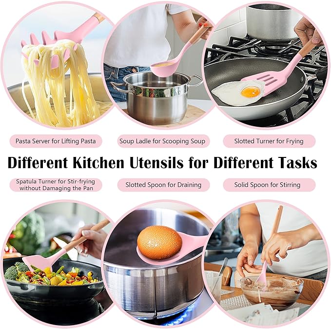 HaWare Kitchen Cooking Utensils Set, 23-Piece Silicone Kitchen Utensils Spatula - Image 5