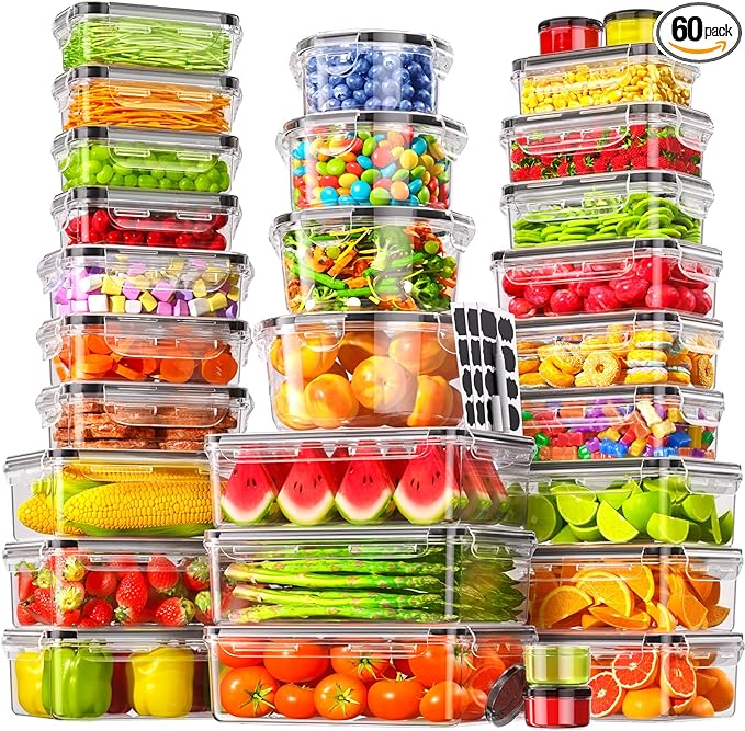 60 PCS Food Storage Containers by Canfanni