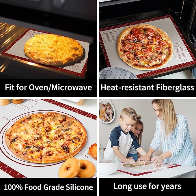 Non Stick Pastry Mat for Rolling Dough Fondant Pie Crust, Macaron Silicone - Image 2