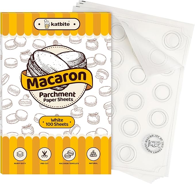 Katbite 100 Macaron Parchment Sheets Template Baking, Cookie Parchment by katbite