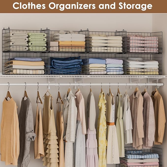 Yociyoga 4-Tier Stackable Closet Organizers and Storage Shelves, Foldable - Image 8