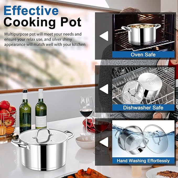 P&P CHEF 4 Quarts Cooking Stock Pot - Image 7