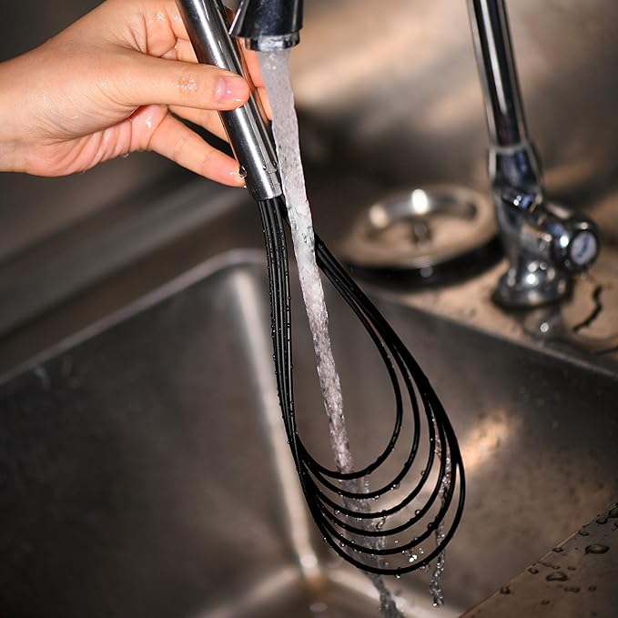 Flat Whisk Set, Stainless Steel 3 Pack 10''+11''+12'' Premium Sturdy-6 Silicone - Image 4