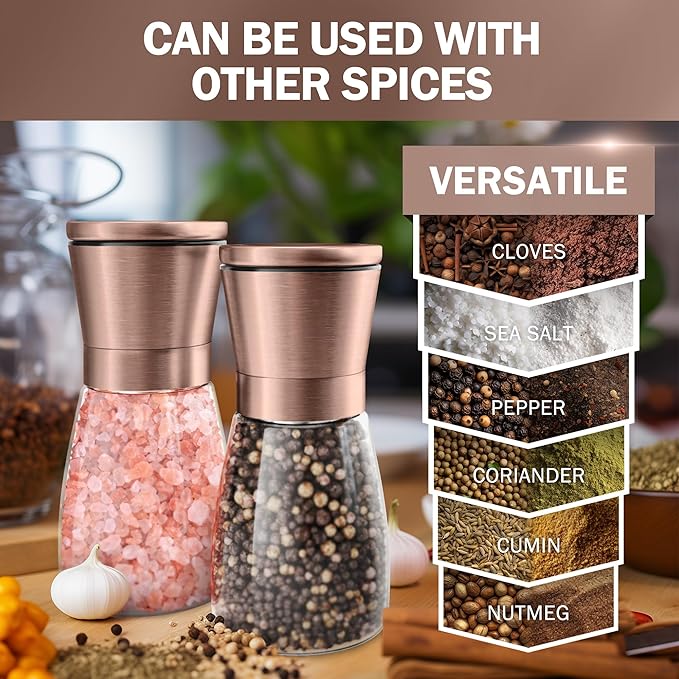 Home EC Original Copper Salt and Pepper Grinder Set of 2 - Image 5