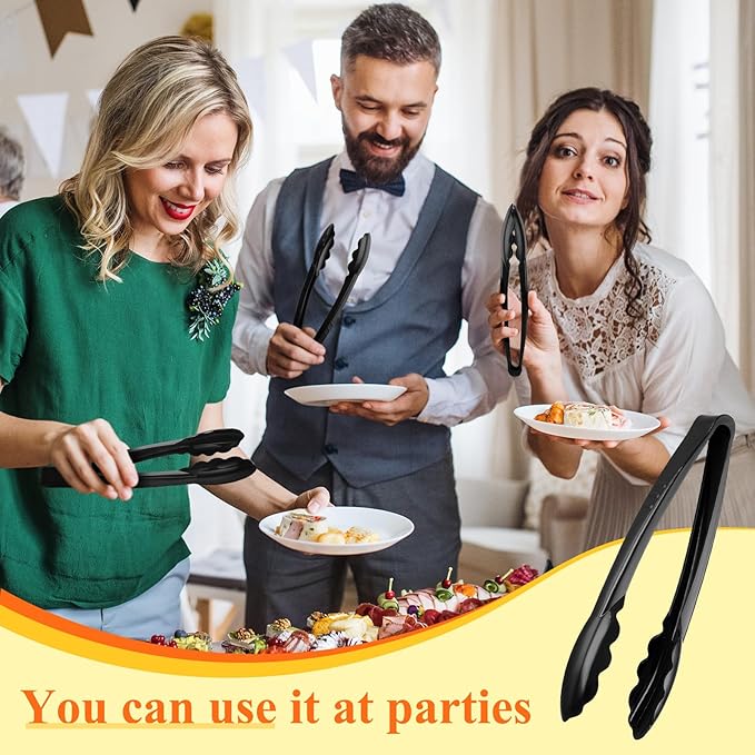 Tessco for you 200 Pcs Plastic Tongs for Serving Bulk, 9 Inch Plastic - Image 6