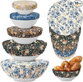 Patelai 10 Pcs Bowl Covers Reusable in 5 Size Stretch Cloth Fabric Elastic Food by Patelai