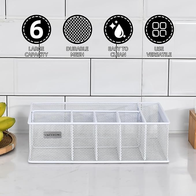 VIKEYHOME Paper Plate Organizer, Metal Silverware Caddy - Image 3