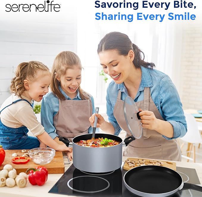 SereneLife Kitchenware Pots & Pans Basic Kitchen Cookware, Heat Resistang - Image 7