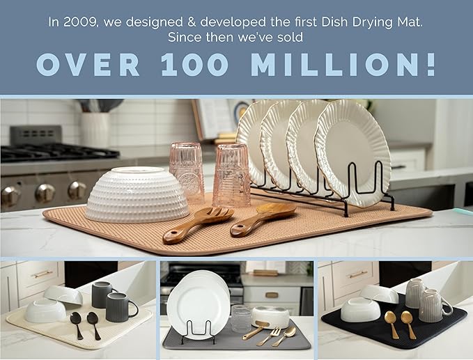 S&T INC. Dish Drying Mat XL, 18” x 24”, Absorbent Microfiber Kitchen Counter Mat - Image 6