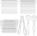 Mwellewm 48Pcs Plastic Serving Utensils Disposable Serving Spoons by Mwellewm