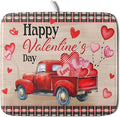 Valentine's Day Truck Dish Drying Mat 16x18 inch Love Heart Washable Absorbent by Giwawa