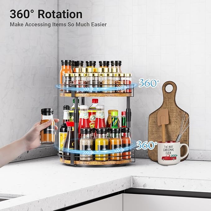 Across-Star Lazy-Susan-Organizer-Spice-Rack, Rotating Spice Organizer - Image 4