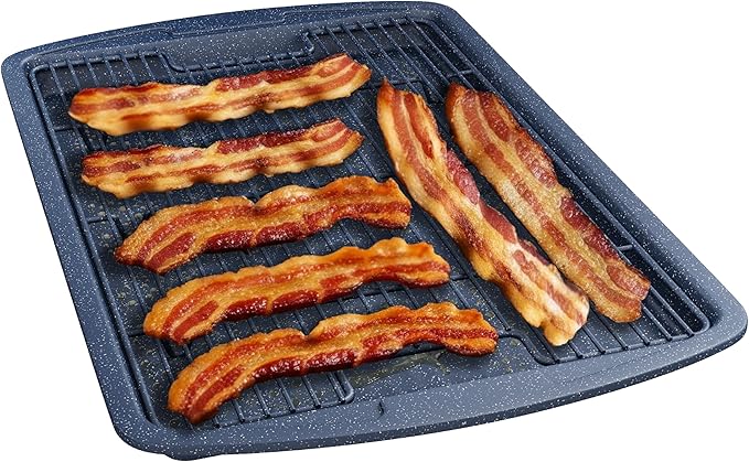 Cookie Sheet with Wire Rack Set, 2-Piece Nonstick Blue Marble Carbon Steel Pan by Unknown