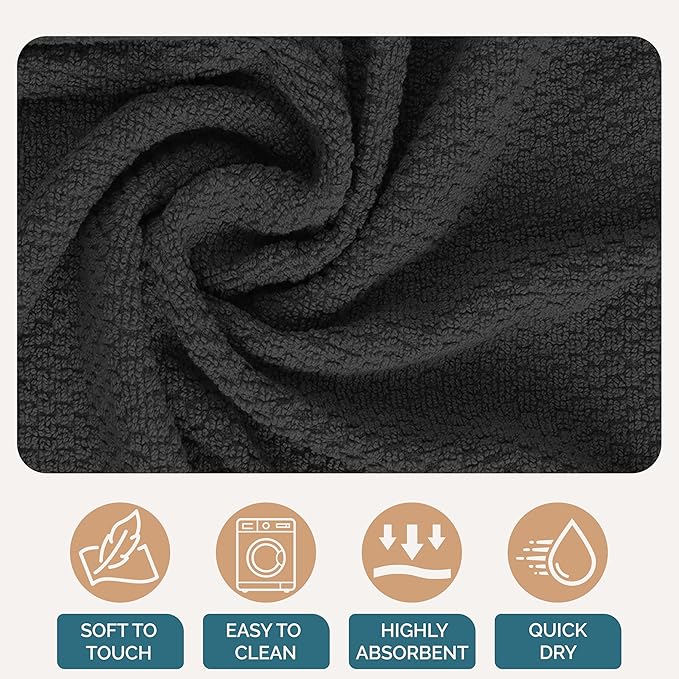 Casa Platino 8PC Cotton Kitchen Towels, Summer Grey Kitchen Towels - Image 8