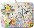 He is Risen Easter Dish Drying Mat by Kwlegh
