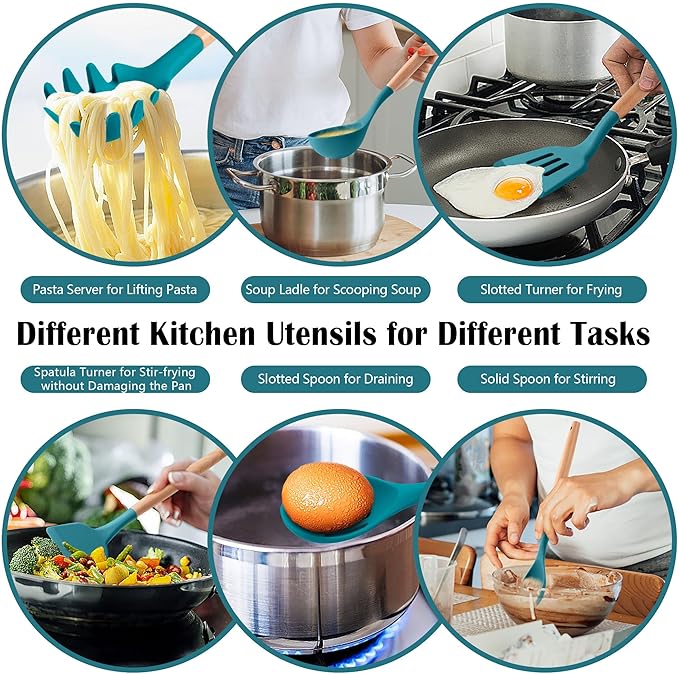 HaWare Kitchen Cooking Utensils Set, 23-Piece Silicone Kitchen Utensils Spatula - Image 5