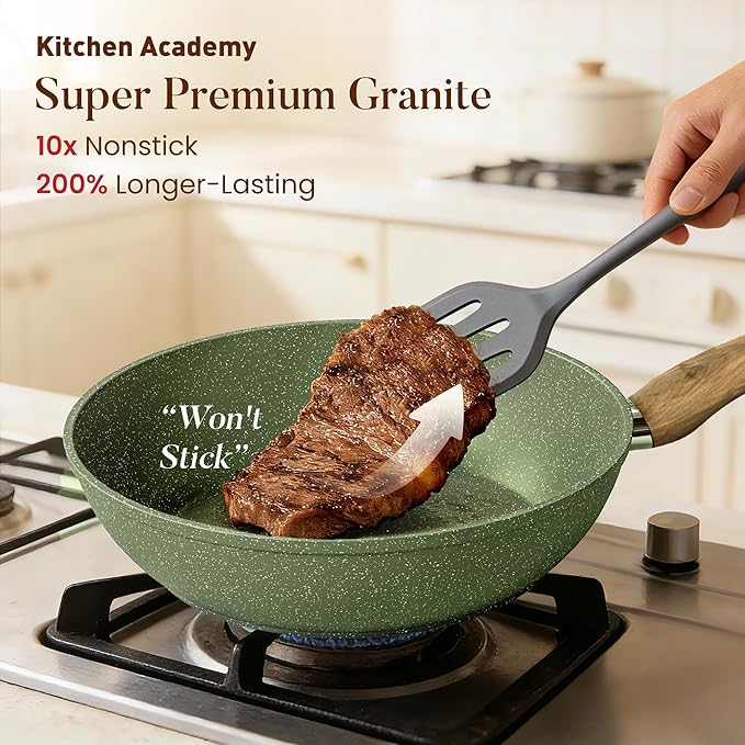 Kitchen Academy Non Toxic Pots and Pans Set Non Stick - Image 2