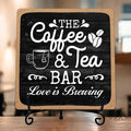 Coffee Bar Sign, Love is Brewing Farmhouse Tabletop Decor, Coffee and Tea Lover by TIRYWT