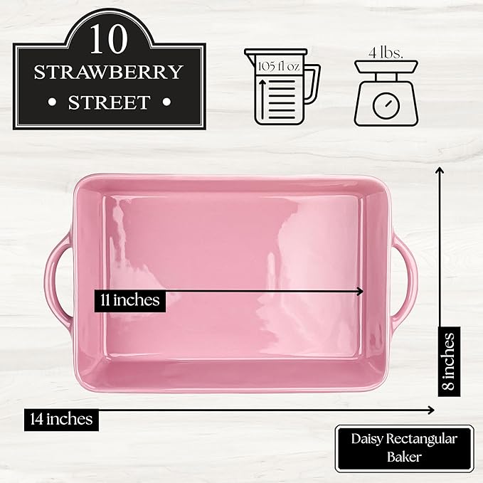10 Strawberry Street Daisy Rectangular Baker - Image 6
