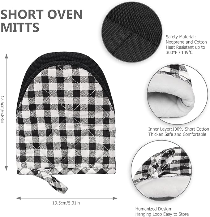 1 Pair Short Oven Mitts - Image 3