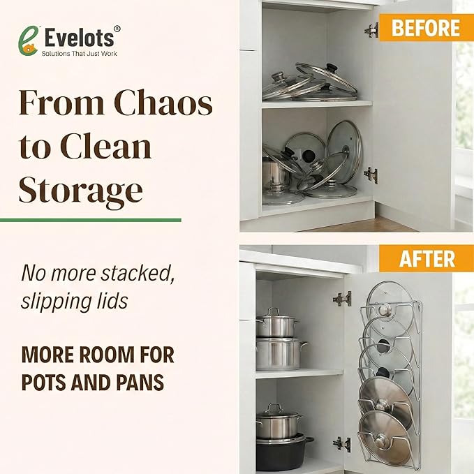 Evelots 6-Tier Pot Lid Organizer - Image 4