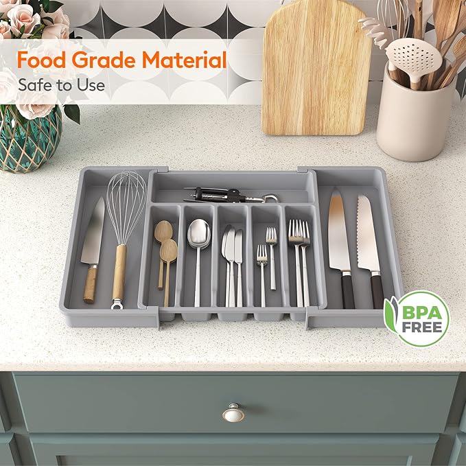 Lifewit Silverware Drawer Organizer, Expandable Utensil Tray - Image 6