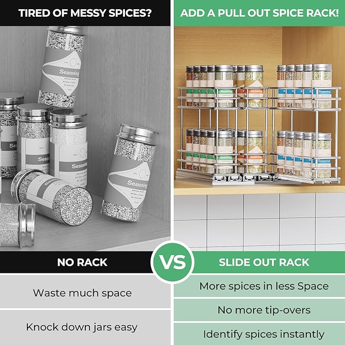 Mystozer Pull Out Spice Rack Organizer - Image 6