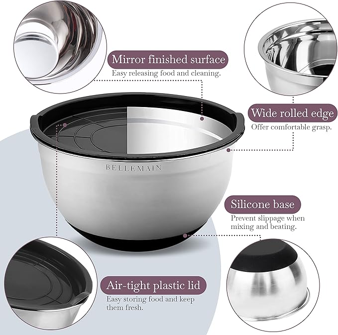 Bellemain Stainless Steel Non-Slip Mixing Bowls - Image 2