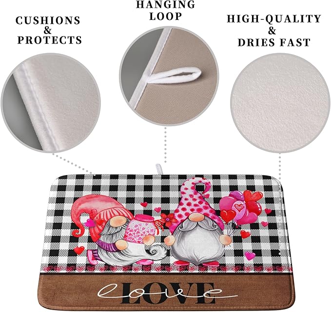 Valentine's Day Dish Drying Mats - Image 3