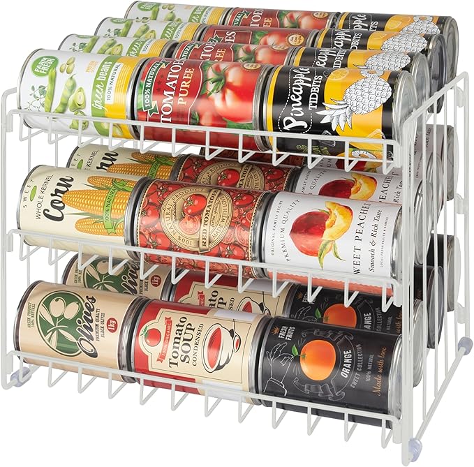 Kitchen Details 3 Tier Can Storage Organizer Rack in White - Image 4