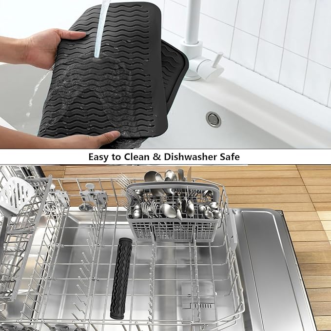 ZLR Silicone Dish Drying Mat for Kitchen Counter, Eco-Friendly Fast Dry Dish Mat - Image 8