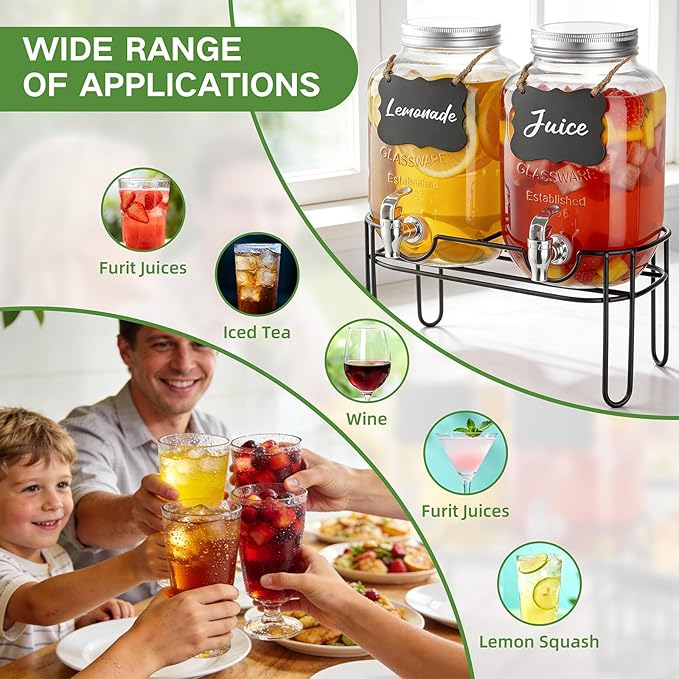 1 Gallon Glass Drink Dispensers - Image 6