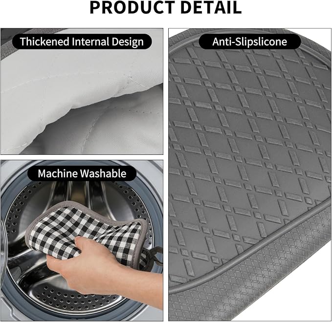Tifanso Plaid Oven Mitts and Pot Holders 4-Piece Set, Oven Mitts Gloves Heat - Image 7