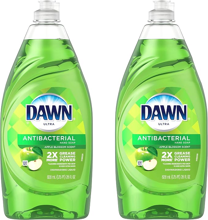 Dawn Ultra Antibacterial Hand Soap Apple Blossom Scent Dishwashing Liquid (2) 28 Ounce Bottles