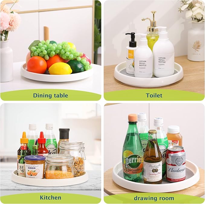 Set of 6, 12 Inch Non-Skid Lazy Susan Turntable, Lazy Susan Organizer - Image 7