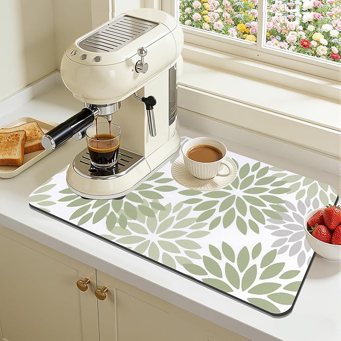 Findosom Floral Dish Drying Mat, Cuttable Drying Mat - Image 8