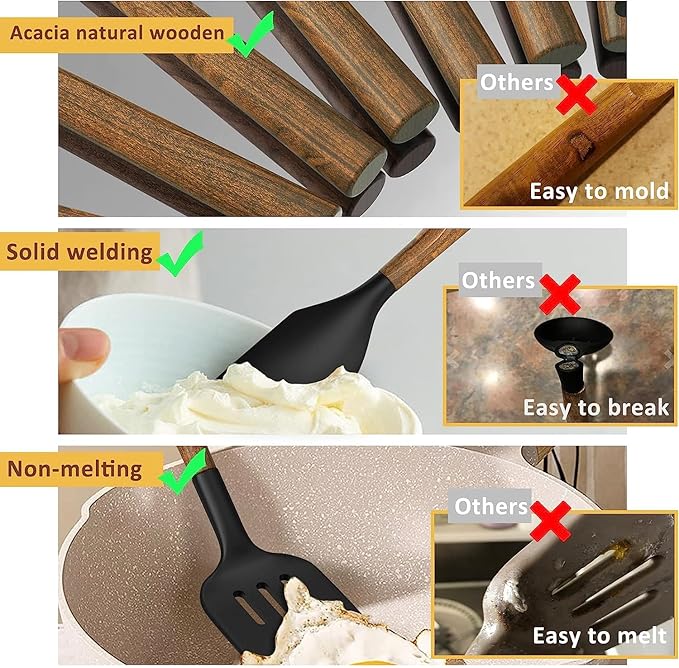 Silicone Cooking Utensil Set, Umite Chef 8-Piece Kitchen Utensils Set - Image 6
