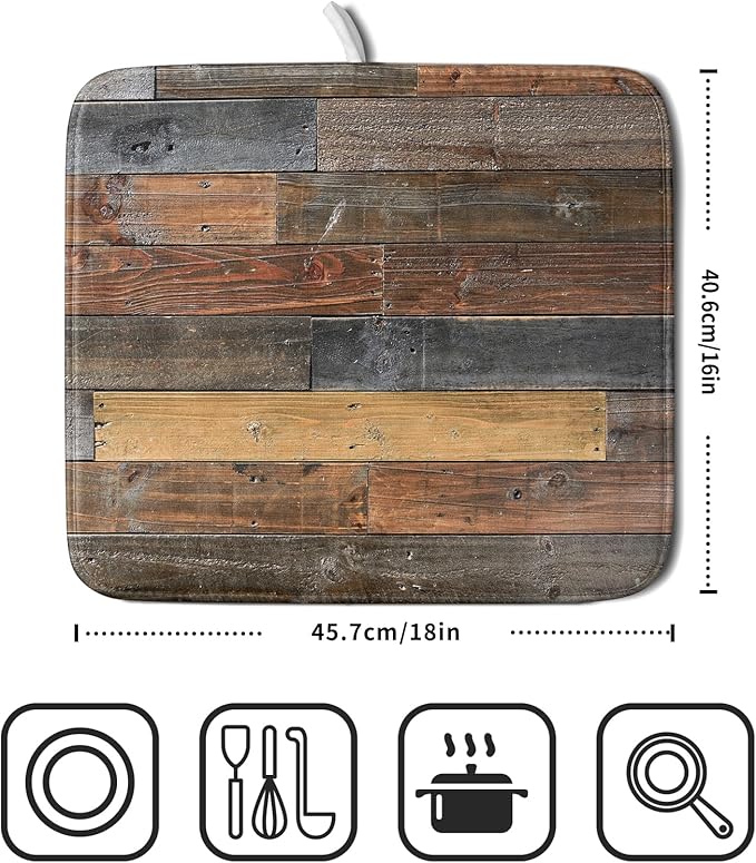 Giwawa Wood Grain Dish Drying Mat - Image 2