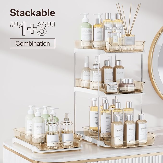 Delamu 2-Tier Multi-Purpose Bathroom Under Sink Organizers and Storage - Image 3
