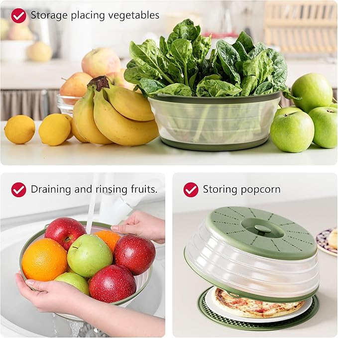WVM Microwave Splatter Cover & Mat, Vented Collapsible Splatter Guard dish - Image 5