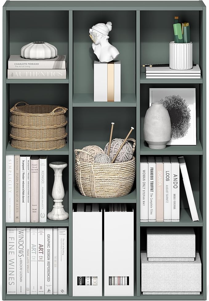 Furinno LUDER Book Shelf, 11-Cube Bookshelf, Reversible Bookcase, 9.4 x 29.1 x - Image 5