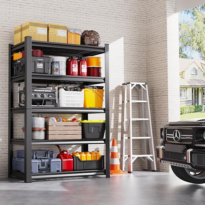 Set of 3 Garage Shelving-3000 lbs 5 Tier Storage Shelves, Adjustable Heavy Duty - Image 8
