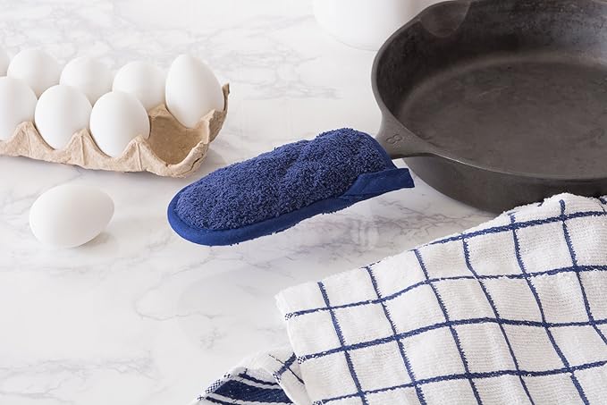 DII Basic Terry Collection Quilted 100% Cotton, Pan Handle, Nautical Blue - Image 4
