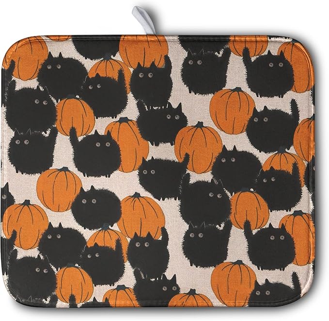 Happy Halloween Dish Drying Mat by Kwlegh