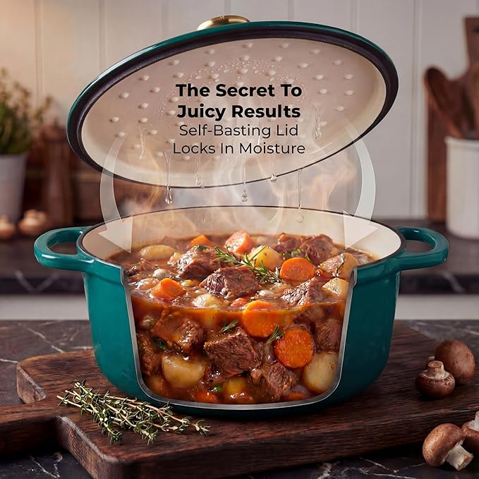 Zulay Kitchen 5 Quart Enameled Cast Iron Dutch Oven Pot - Image 4