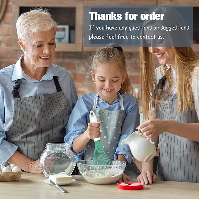 OYV Teal Silicone Whisk, Sealed Waterproof Design Set of 3, Professional - Image 7