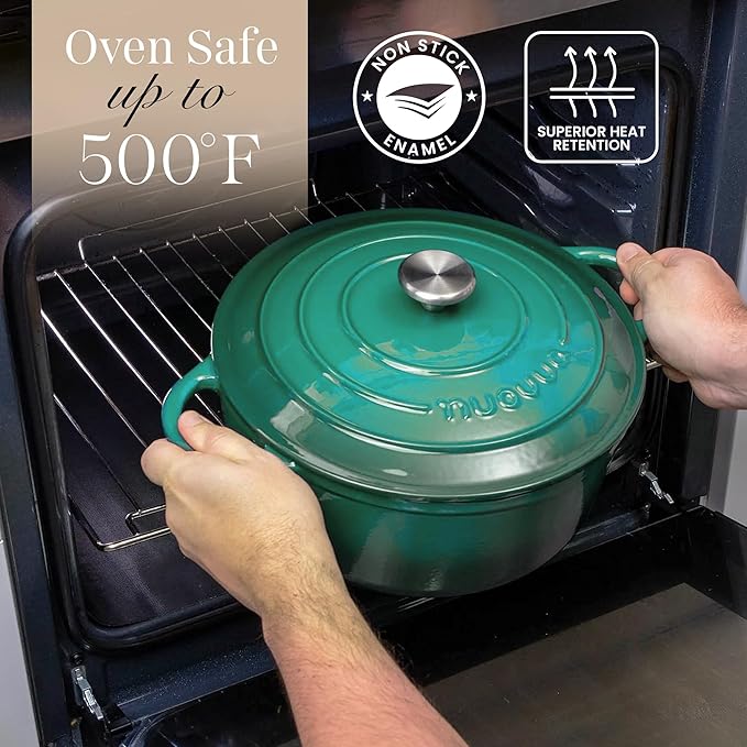 Cast Iron Dutch Oven with Lid – Non-Stick Ovenproof Enamelled Casserole Pot – - Image 5