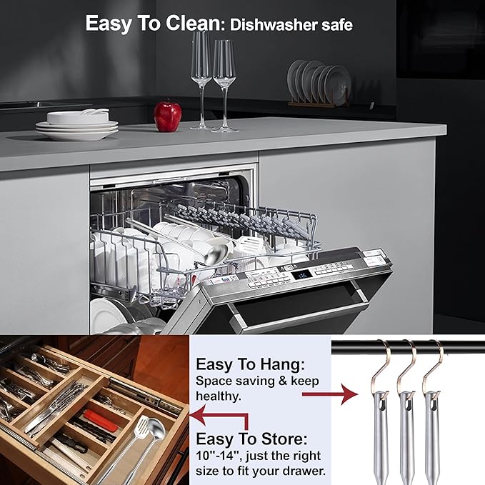 Stainless Steel Kitchen Utensils 12 Pcs, Small Cooking Utensils Set, Serving - Image 6