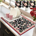 LOKHOM Floral Dish Drying Mat, Cuttable Hide Stain Drying Mat by LOKHOM