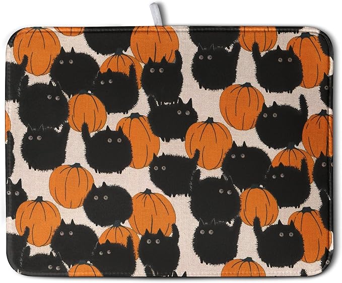 Happy Halloween Dish Drying Mat by Kwlegh